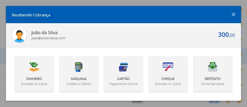 Formas de recebimento (Cobranças - Financeiro)  Ajuda do 